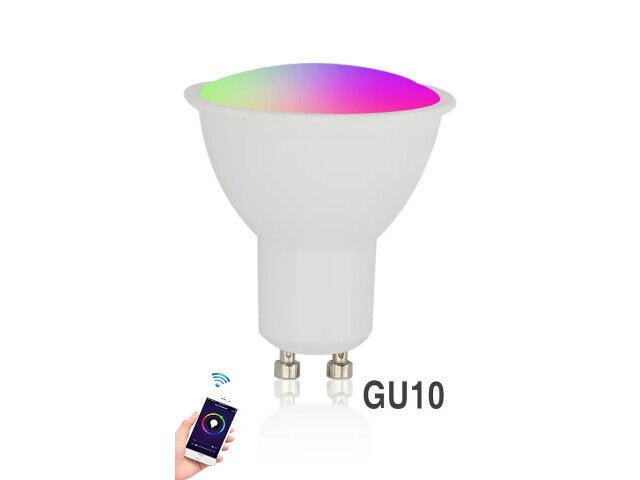 WiFi Slimme spotlight GU10 5W kleur + wit (RGB+CW) - Het LED Warenhuis